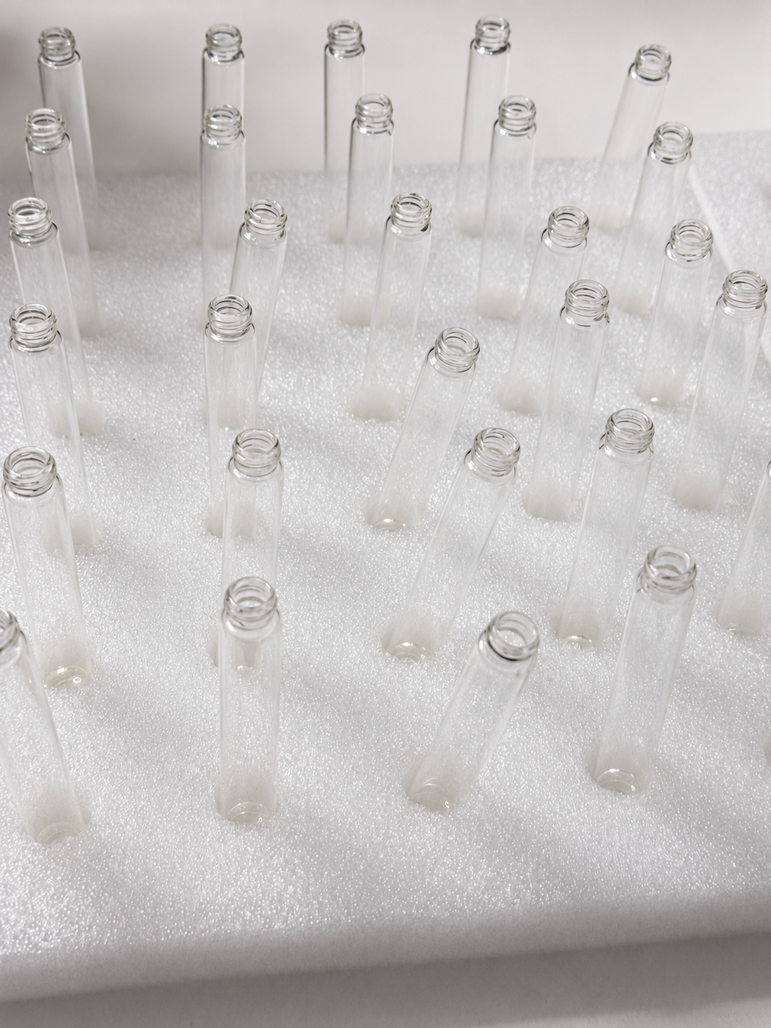 Empty glass travel fragrance bottles