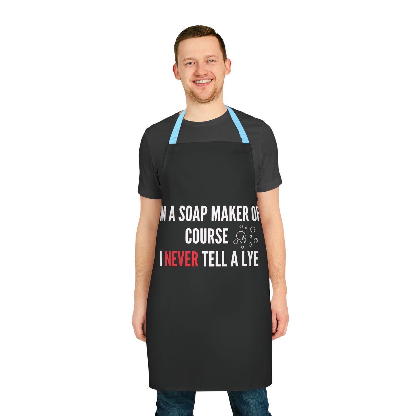 Soap Maker's Unisex Apron LYE BLK, 5-Color Straps