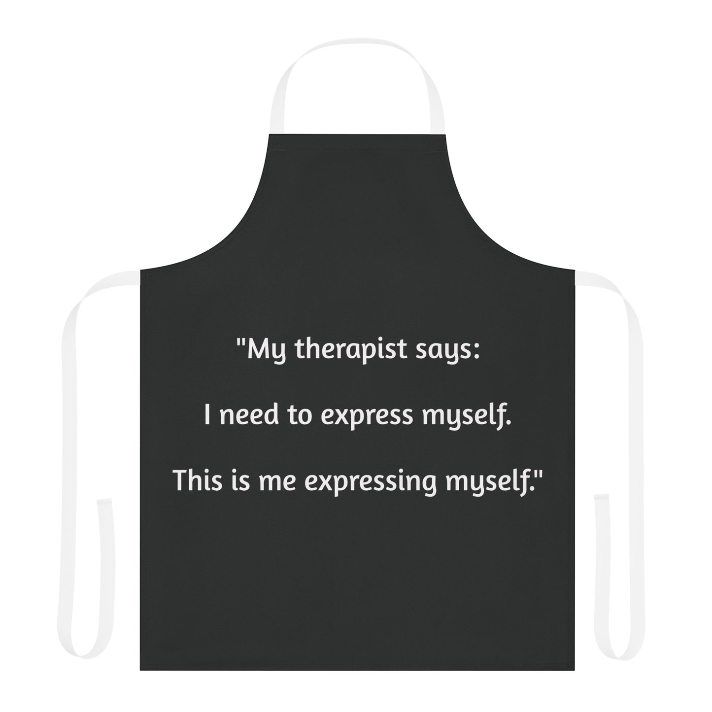 Therapy Apron -Black/ Blue Strings