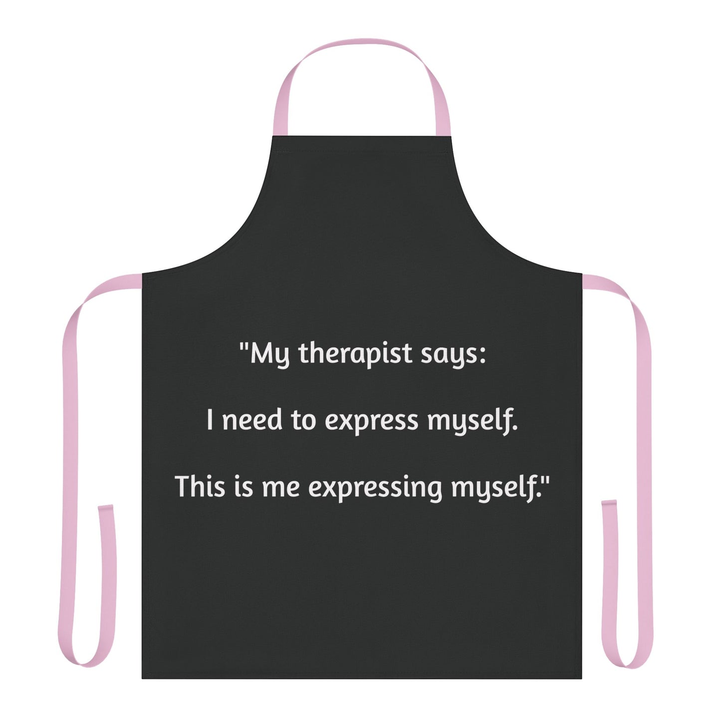 Therapy Apron -Black/ Blue Strings