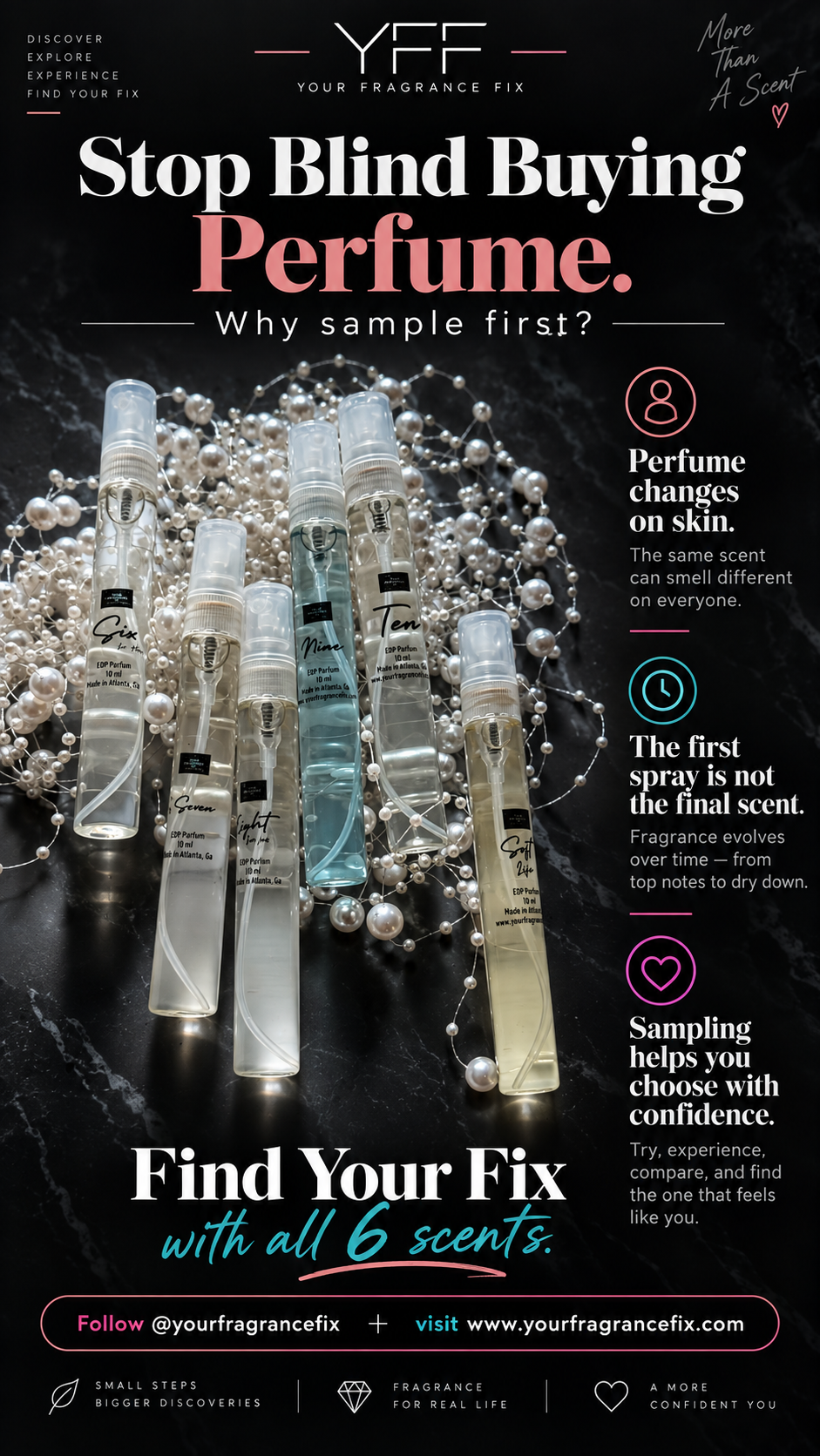 Discovery Bundle YFF Fragrances - Try Before You Buy 10ml Travel Sprays