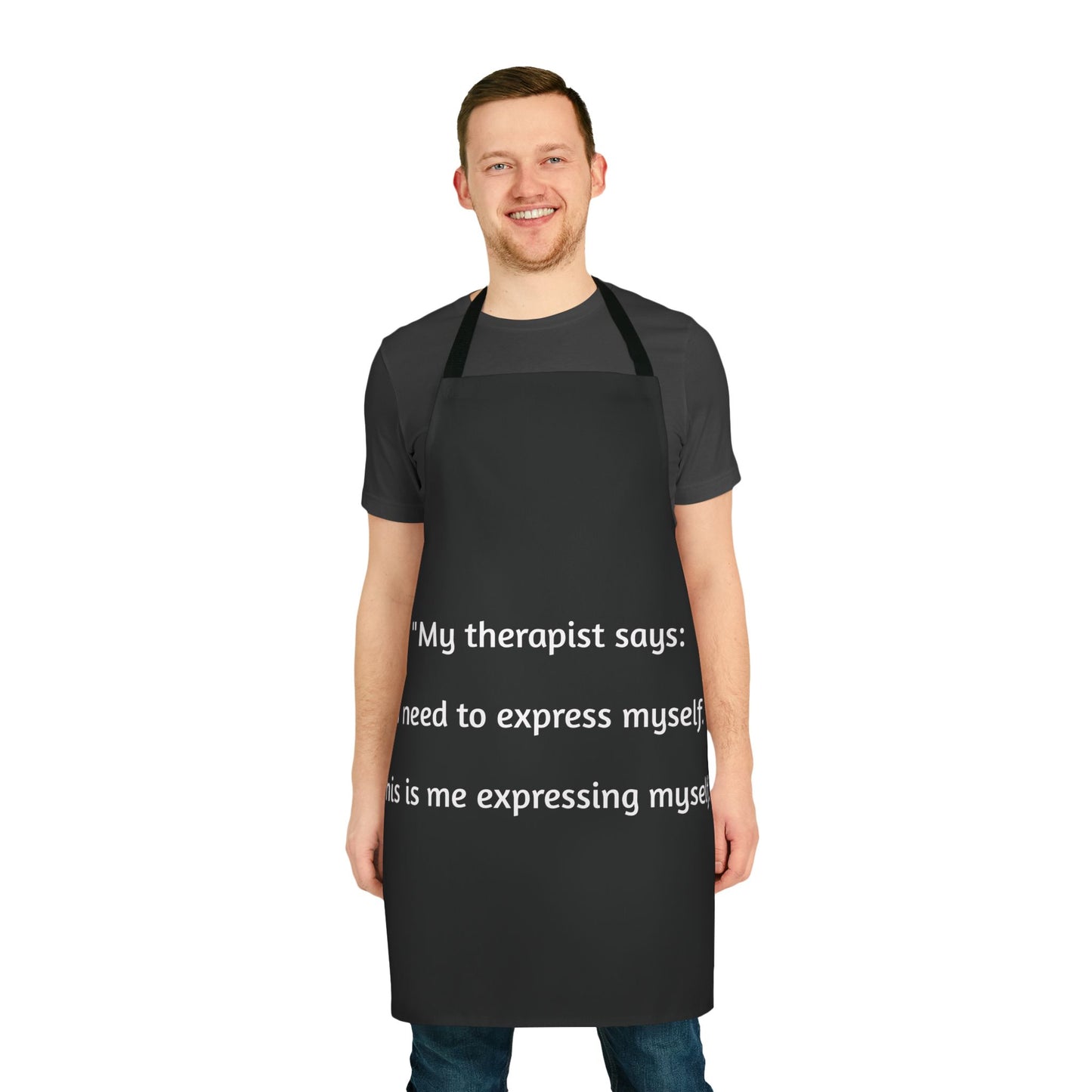 Therapy Apron -Black/ Blue Strings