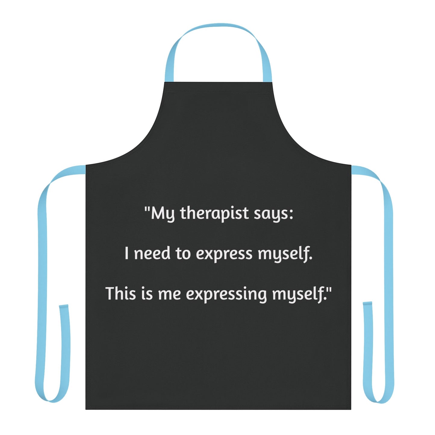 Therapy Apron -Black/ Blue Strings