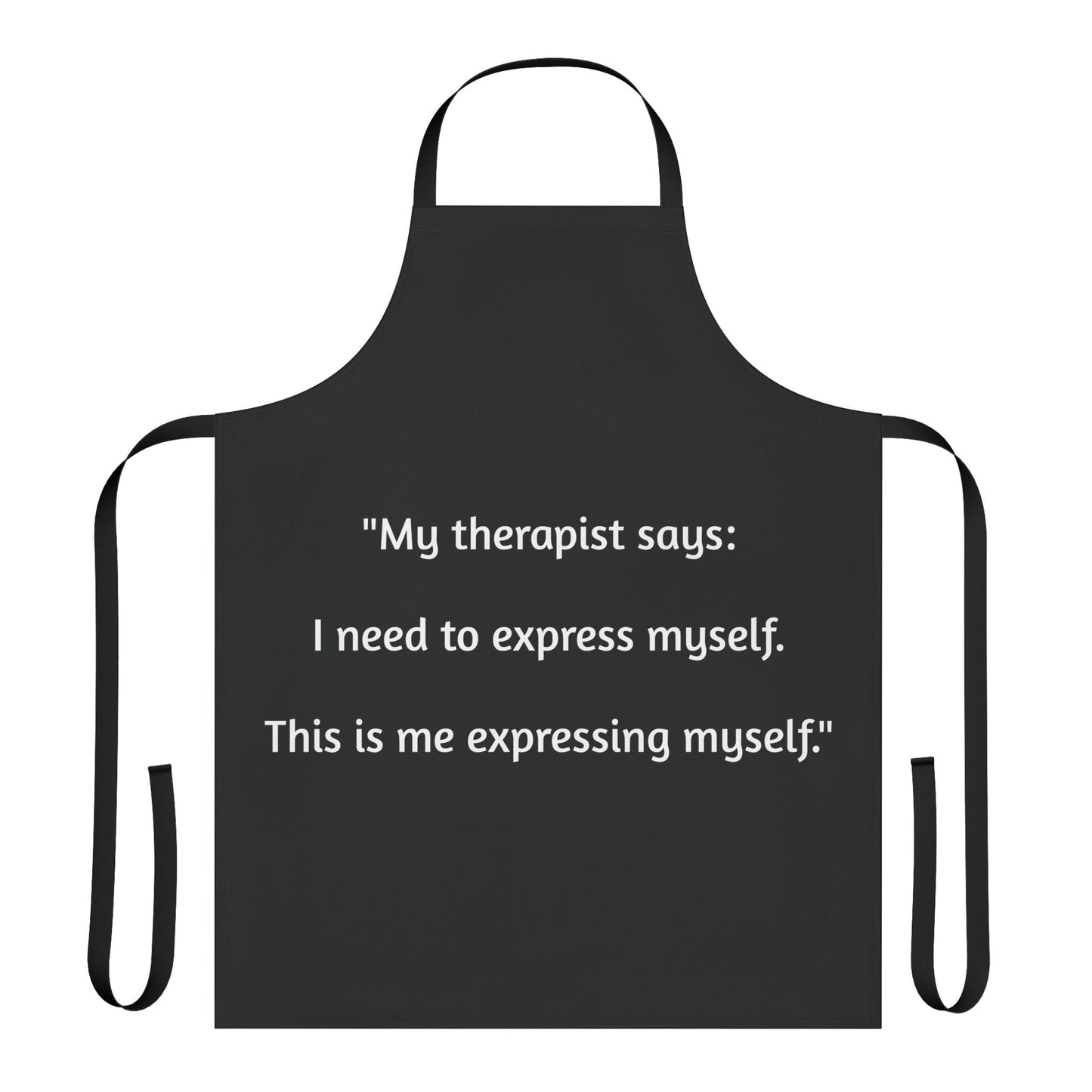 Therapy Apron -Black/ Blue Strings