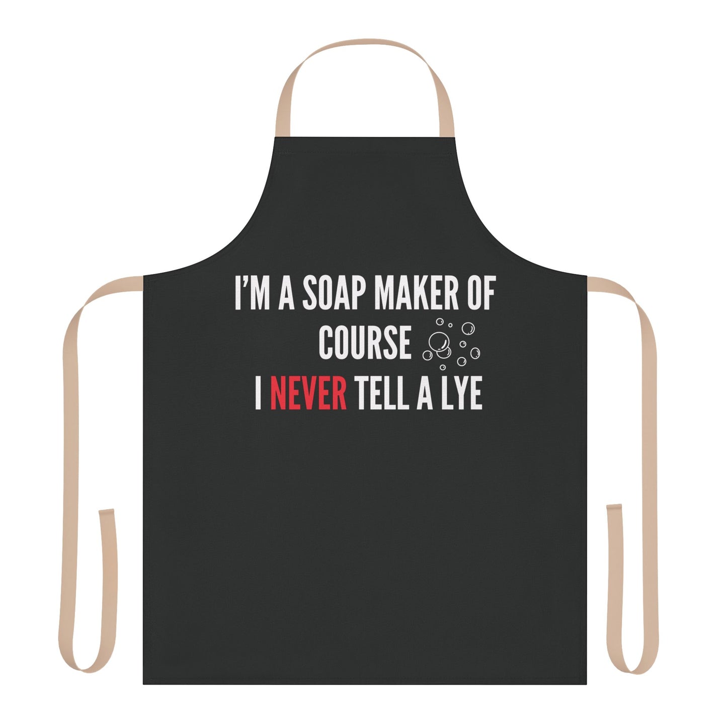 Soap Maker's Unisex Apron LYE BLK, 5-Color Straps