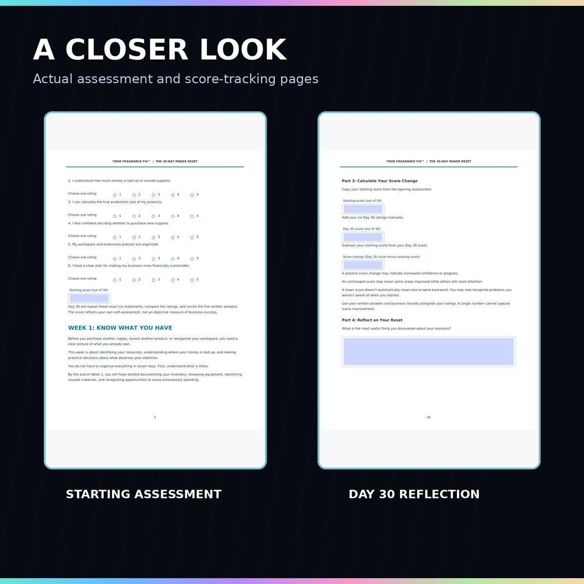 The 30-Day Maker Reset | Fillable Workbook + Excel Business Toolkit